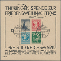 Sowjetische Zone - Thüringen: 1945, Großer Weihnachtsblock In Type IV Auf Grauem T-Papier, Sauber 2x - Altri & Non Classificati