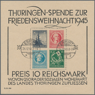 Sowjetische Zone - Thüringen: 1945, Großer Weihnachtsblock In Type IV Auf Grauem T-Papier, Sauber 2x - Sonstige & Ohne Zuordnung