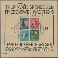 Sowjetische Zone - Thüringen: 1945, Weihnachts-Block Auf Gelblichgrauem Papier Mit Feiner Netzstrukt - Altri & Non Classificati