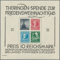 Sowjetische Zone - Thüringen: 1945, Grosser Weihnachtsblock In Type III Auf Weißem Holzfreien Karton - Altri & Non Classificati