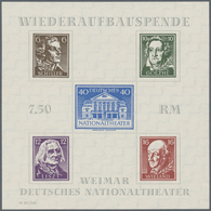 Sowjetische Zone - Thüringen: 1946, Zwei Theater-Blocks Auf Weißem Ungummierten Papier, Je Mit Platt - Other & Unclassified
