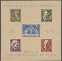 Sowjetische Zone - Thüringen: 1946, Theaterblock Auf Holzartigem, Gelblichgrauen Papier Mit Fehlfarb - Sonstige & Ohne Zuordnung