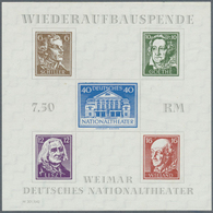 Sowjetische Zone - Thüringen: 1946, Theater-Blockpaar U. Brückenbau-Block, Je Postfrisch Bzw. Ohne G - Altri & Non Classificati