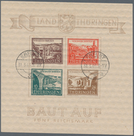 Sowjetische Zone - Thüringen: 1946, Brückenbaublock In Type II/IV Mit 12 (Pf) In Dunkelzinnober, Ein - Altri & Non Classificati