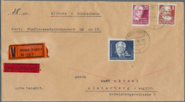 DDR: 1951, 5 DM Schwarzblau Pieck Sowie 8 Pf U. 20 Pf Köpfe, Exakt Portogerechte MiF Auf Wertbrief ( - Verzamelingen
