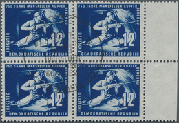 DDR: 1950, 12 Pf. Mansfelder Kupferschieferbergbau In Der Seltenen Farbe Dunkelviolettultramarin, Im - Collections