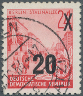 DDR: 1954, Freimarke 24 (Pf) Fünfjahresplan Mit Aufdruck Des Neuen Wertes Auf Urmarke Mi.-Nr. 371 Al - Colecciones