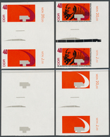DDR: 1967, 50 Jahre Oktoberrevolution In Rußland 40 Pf. 'Lenin Und Kreuzer Aurora' In 4 Verschiedene - Colecciones