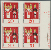 DDR: 1967, Volkskunst Aus Dem Erzgebirge 20 Pf. 'Lichterengel Und Bergmann' In 5 Verschiedenen Ungez - Collections