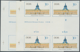 DDR: 1968, Bedeutende Bauwerke 30 Pf. 'Neues Palais Sanssouci In Potsdam' In 4 Verschiedenen Ungezäh - Colecciones