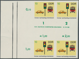 DDR: 1969, Sicherheit Im Straßenverkehr 10 Pf. 'Immer Rechtzeitig Orientieren (Ampel)' In 6 Verschie - Verzamelingen