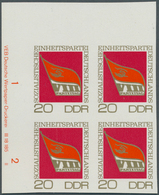 DDR: 1971, Parteitag Der SED 20 Pf. 'Emblem Des Parteitages' In 3 Verschiedenen Ungezähnten PHASENDR - Collections