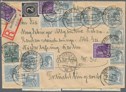 Berlin: 1948 (13.7.), Alliierte Besetzung Beidseitige Bunte Zehnfachfrankatur (dabei U.a. Zwei Farbe - Used Stamps