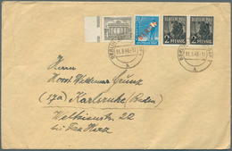 Berlin: 1948, Schwarzaufdruck 2x2 Pfg., Rotaufdruck 20 Pfg. U. 1 Pfg. Bauten, Zulässige Mischfrankat - Used Stamps