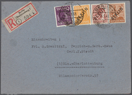 Berlin: 1948, Kpl. Satz Schwarzaufdrucke Auf Insges. 9 Briefen, Dabei Markwerte Je Einzel Auf Großf. - Usati