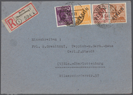 Berlin: 1948, Kpl. Satz Schwarzaufdrucke Auf Insges. 9 Briefen, Dabei Markwerte Je Einzel Auf Großf. - Usados