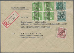 Berlin: 1948, Drei Bedarfsbriefe Mit Teils Mischfrankaturen U.a. Schwarzaufdruck 16 Pf. + 60 Pf. Sow - Oblitérés