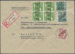 Berlin: 1948, Drei Bedarfsbriefe Mit Teils Mischfrankaturen U.a. Schwarzaufdruck 16 Pf. + 60 Pf. Sow - Gebraucht