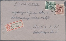 Berlin: 1948, Schwarzaufdruck 16 Pf. Und 60 Pf. Jeweils Auf Fünf R-Briefen Als Portogerechte 76 Pf.- - Usati
