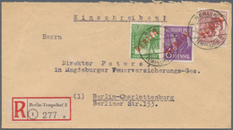Berlin: 1949, Drei R-Briefe Jeweils Mit 76 Pf.-Rotaufdruck-Frankaturen (60 Pf., 10 Pf. + 6 Pf.) Von - Oblitérés