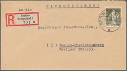 Berlin: 1949 (23.6.), 75 Jahre Weltpostverein 50 Pf. Einzelfrankatur Auf Kleinformatigen R-Brief Von - Oblitérés