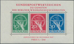 Berlin: 1949, Blockausgabe "Für Berliner Währungsgeschädigte", Postfrisch In Einwandfreier Erhaltung - Usati