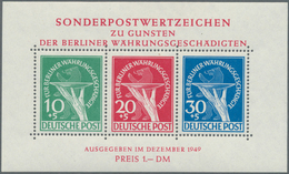 Berlin: 1949, "Für Berliner Währungsgeschädigte" Block 1 Postfrisch, Rs. Winzigste Fingerspur Sonst - Used Stamps