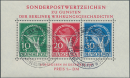 Berlin: 1949, Blockausgabe „Für Berliner Währungsgeschädigte” Mit ESST Vom 17.12.49 Und Vollem Origi - Usati