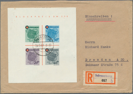 Französische Zone - Württemberg: 1949, Blockausgabe Rotes Kreuz Auf überfrankiertem R-Brief Von Schr - Other & Unclassified
