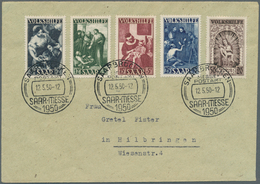 Saarland (1947/56): 1949, Volkshilfe, Satzfrankatur Auf Brief Von "SAARBRÜCKEN MESSE-POSTAMT 12.5.50 - Oblitérés