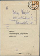Bizone: 1948, 4 Pfg. Bauten Auf Drucksache Der Sparkasse Wattenscheid (abgesandt 14.10.48), In Der D - Altri & Non Classificati
