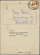 Bizone: 1948, 4 Pfg. Bauten Auf Drucksache Der Sparkasse Wattenscheid (abgesandt 14.10.48), In Der D - Sonstige & Ohne Zuordnung