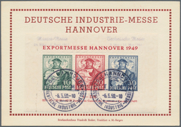 Bizone: 1949, Exportmesse Block Auf Sonderkarte Der Deutschen Industriemesse Hannover 1950, Block Sa - Other & Unclassified
