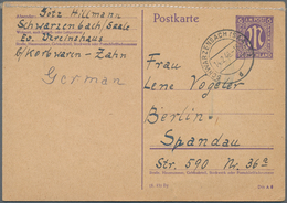 Bizone - Ganzsachen: 1946, Amerikanische Zone 6 Pfg. Violett, Privat Gefertigte Doppelkarte (winzig - Altri & Non Classificati