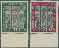 Bundesrepublik Deutschland: 1951, Marienkirche, Kompl. Satz, Dabei Die 20+5 Pf Mit Plattenfehler I " - Collections