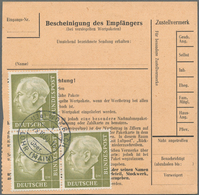 Bundesrepublik Deutschland: 1954, Freimarken "Bundespräsident Heuss (I)", 3 X 1 DM, Davon Einmal Im - Verzamelingen