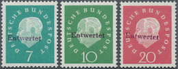 Bundesrepublik Deutschland: 1959, Versuchsdrucke Der Freimarken Heuss Medaillon, 7 Pf, 10 Pf Und 20 - Colecciones