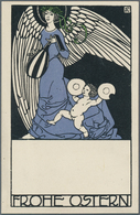 Ansichtskarten: Künstler / Artists: WIENER WERKSTÄTTE, WW 161 Josef Diveky "FROHE OSTERN", Ungebrauc - Non Classificati