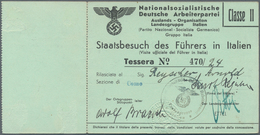 Ansichtskarten: Propaganda: 1938, Einladung Und Eintrittskarte Zum Staatsbesuch Des "Führers" Adolf - Partiti Politici & Elezioni