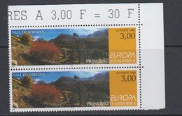 Europa Cept 1999 Andorra Fr 1v (pair, Corner) ** Mnh (40654D) - 1999