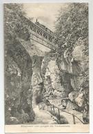 Suisse - Berne Souvenir Des Gorges Du Taubenloch Train Passant Au Pont Cachet Bozingen 1908 - Berne