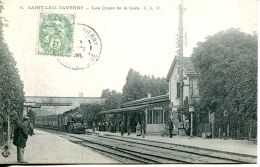 N°1673 A -cpa Saint Leu Taverny -les Quais De La Gare- - Gares - Avec Trains