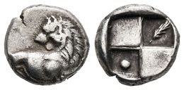 CHERSONESOS, Tracia. Hemidracma. 350-330 A.C. A/ Parte Delantera De León A Izquierda Con Cabeza Vuelta. R/ Cuatro Cuadro - Otros & Sin Clasificación