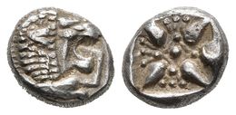 IONIA, Miletos. 1/12 Estátera. 550-525 A.C. A/ Parte Delantera De León A Derecha. R/ Diseño Floral Dentro De Cuadrado In - Other & Unclassified