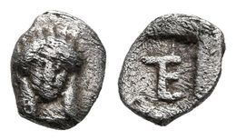 IONIA-KOLOPHON. Tetartemorión. 450-410 A.C. A/ Cabeza De Apolo. R/ Monograma TE Dentro De Cuadro Incuso. Colophon 7; Kle - Autres & Non Classés