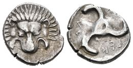 LYCIA, Perikles. 1/3 Estátera. 380-370 A.C. A/ Piel De León De Frente. R/ Triskeles Incuso. Falghera 217; SNG Von Aulock - Otros & Sin Clasificación