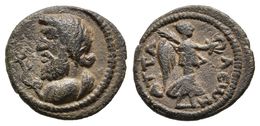 PAMPHYLIA, Attaleia. AE15. 161-180 D.C. A/ Busto Diademado Y Drapeado De Poseidón A Izquierda Portando Tridente Con Delf - Autres & Non Classés