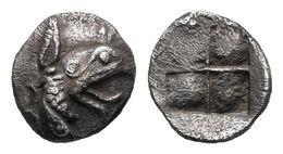 PHOKAIA-TEOS. Tetartemorión. 500-475 A.C. A/ Cabeza De Grifo A Derecha. R/ Cuatripartito Incuso. SNG Copenhagen Supp. 33 - Autres & Non Classés