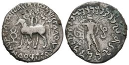 INDO-PARTHIA. Gondophares.Tetradracma. 30-55 A.C. Chach. A/ Rey A Caballo, Sosteniendo Látigo, Monograma Kharoshthi A La - Other & Unclassified