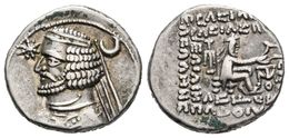 ORODES II. Dracma. 57-38 A.C. Mithradatkart (Reino Parto). A/ Busto Diademado Y Drapeado A Izquierda (sin Berruga En La  - Autres & Non Classés